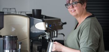 Woman coffee maker